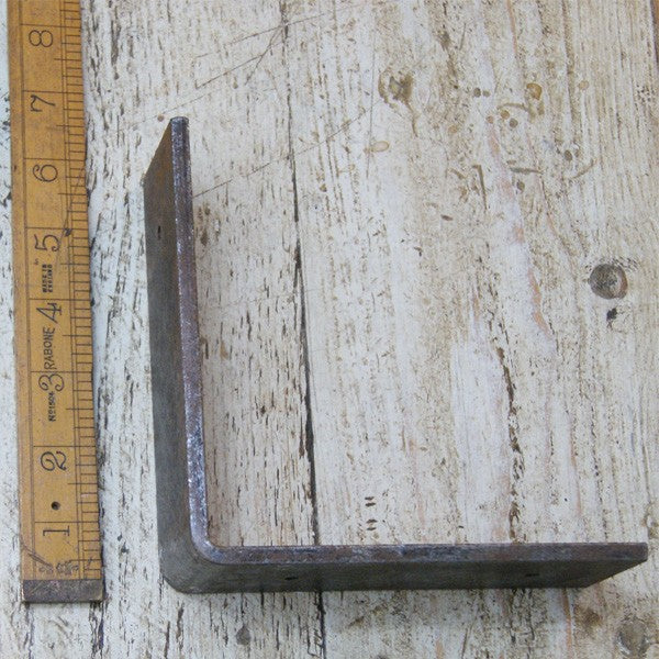 Shelf Bracket 'UTILITY' Angled Steel Antique Iron 6" x 6"