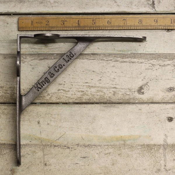 Shelf Bracket Gallows with Lugs King + Co Antique Iron 8" x 8"