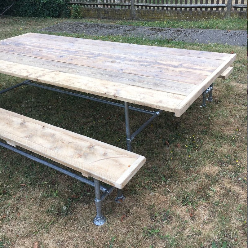 Outdoor dining patio tables + benches - Garden Furniture