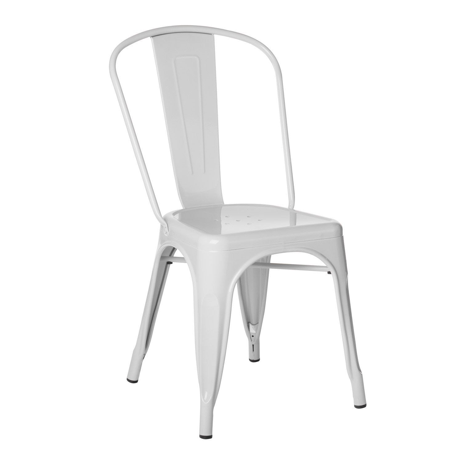 Industrial Metal Dining Chair - White