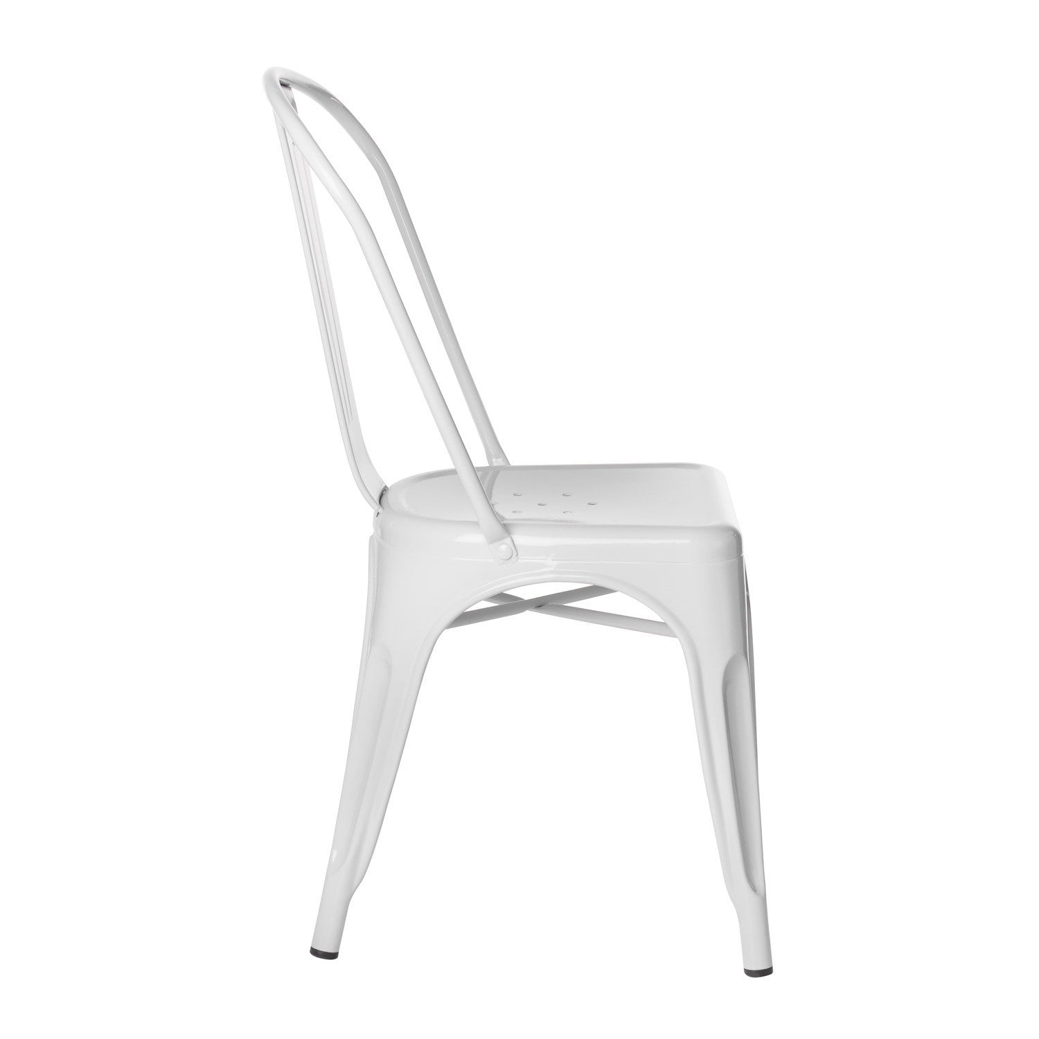 Industrial Metal Dining Chair - White