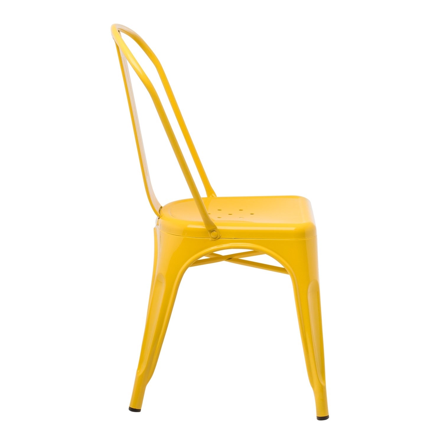 Industrial Metal Dining Chair - Yellow