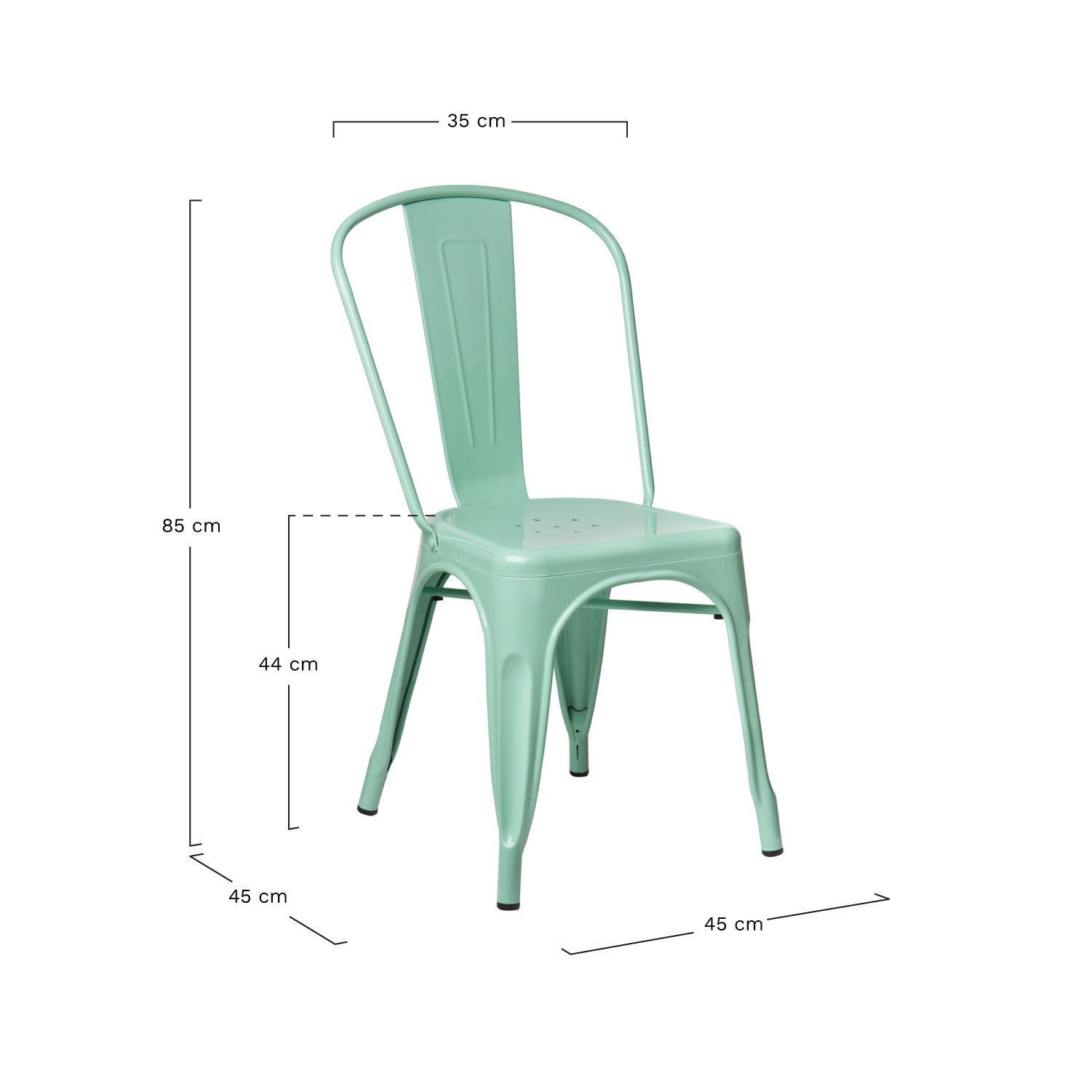 Industrial Metal Dining Chair - Green Mint
