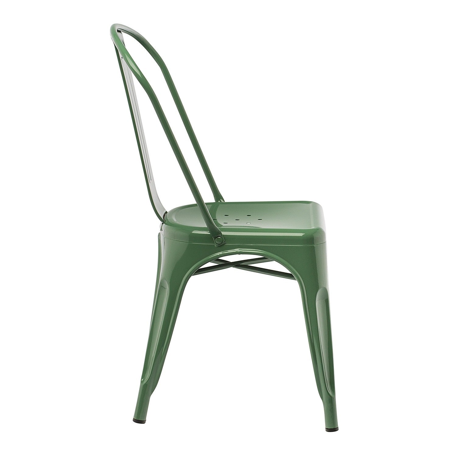 Industrial Metal Dining Chair - Green Kale