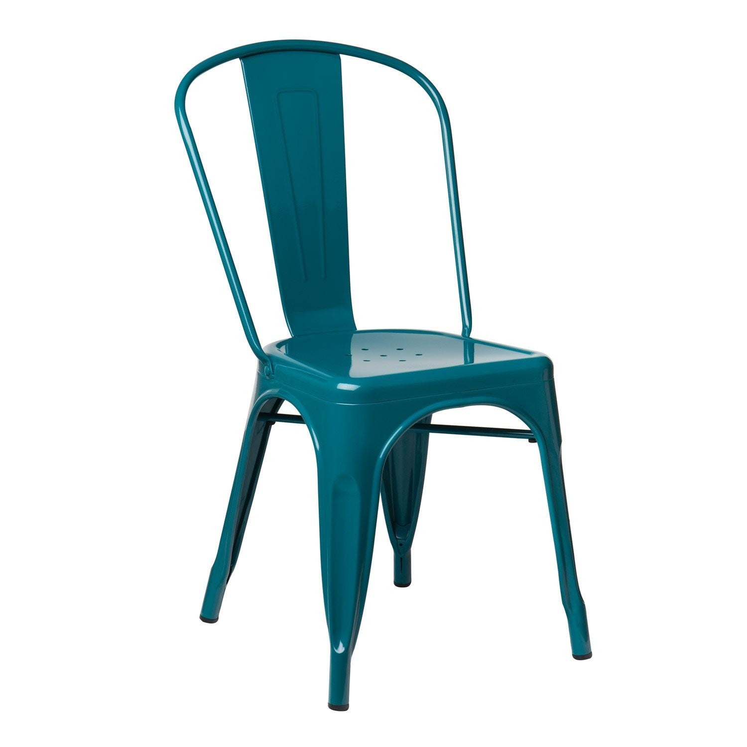 Industrial Metal Dining Chair - Blue Turquoise