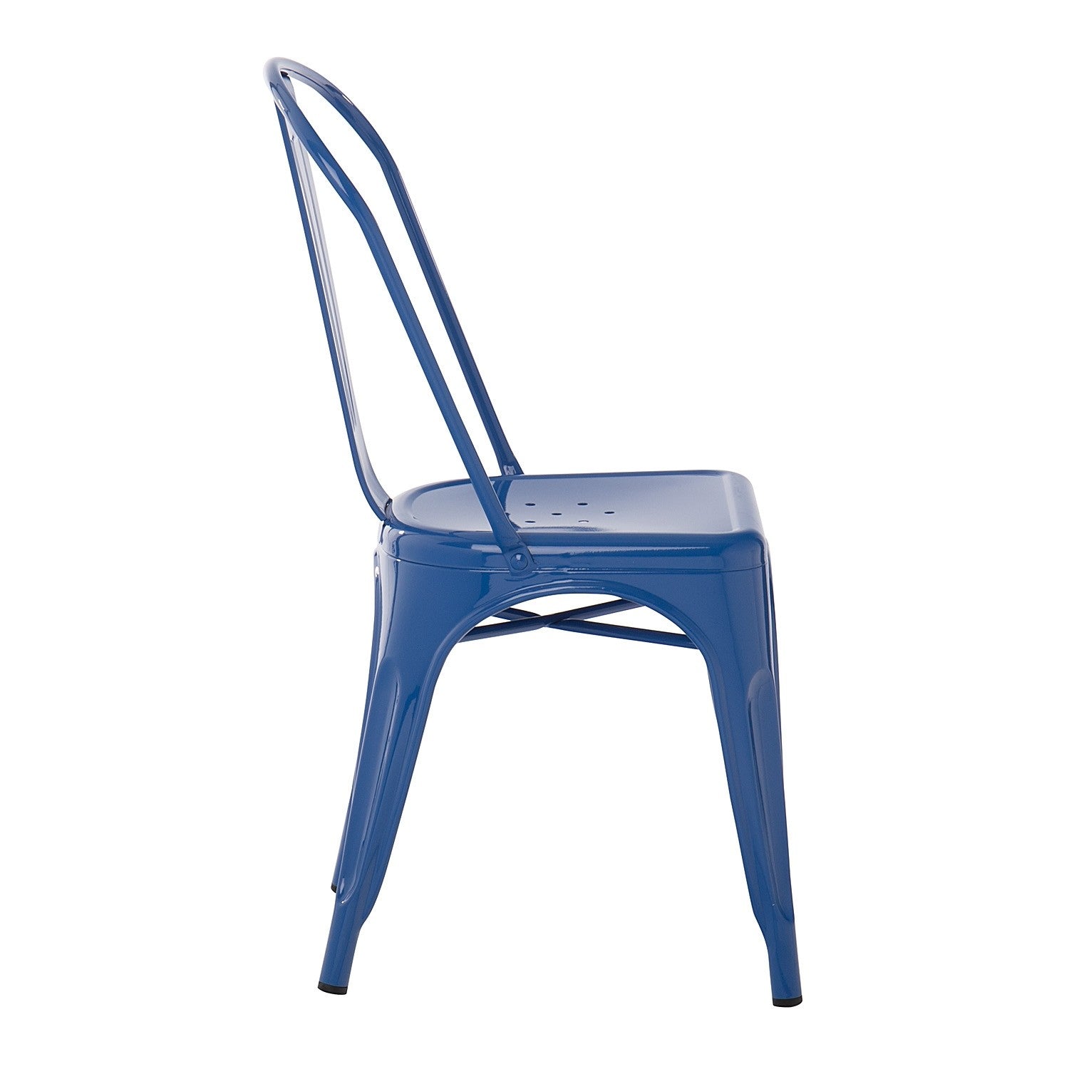 Industrial Metal Dining Chair - Blue Lapis Blue