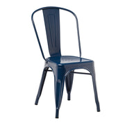 Industrial Metal Dining Chair - Navy Blue