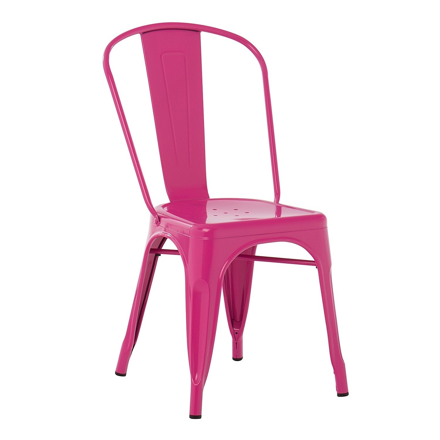 Industrial Metal Dining Chair - Pink Yarrow