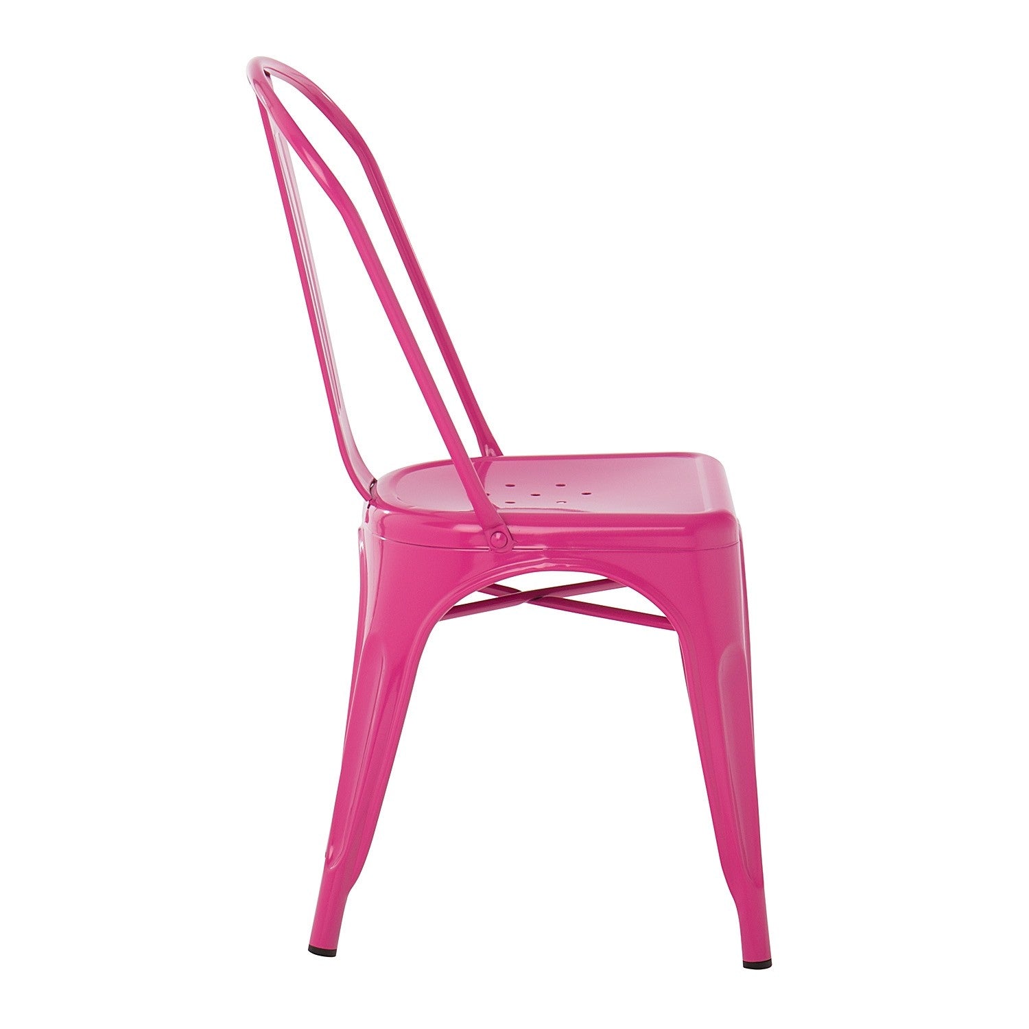 Industrial Metal Dining Chair - Pink Yarrow