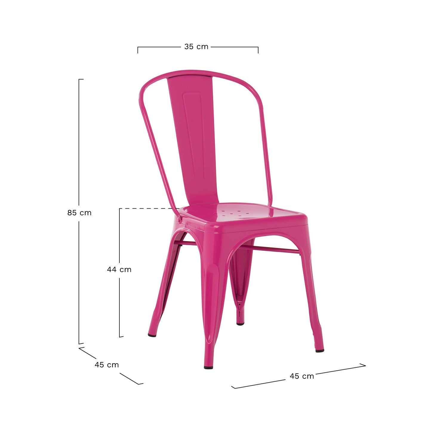 Industrial Metal Dining Chair - Pink Yarrow