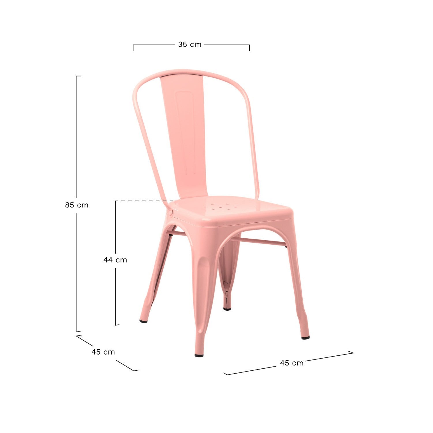 Industrial Metal Dining Chair - Pink Quartz