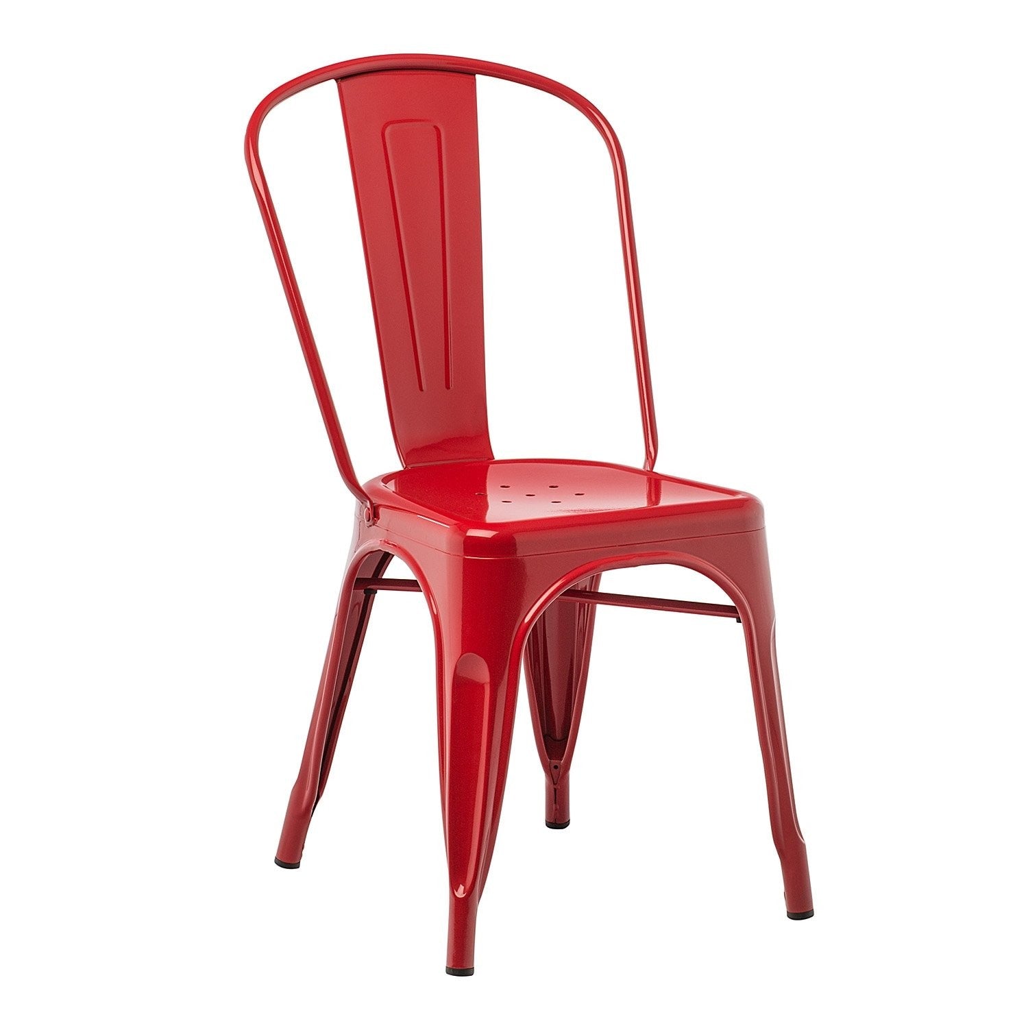 Industrial Metal Dining Chair - Red