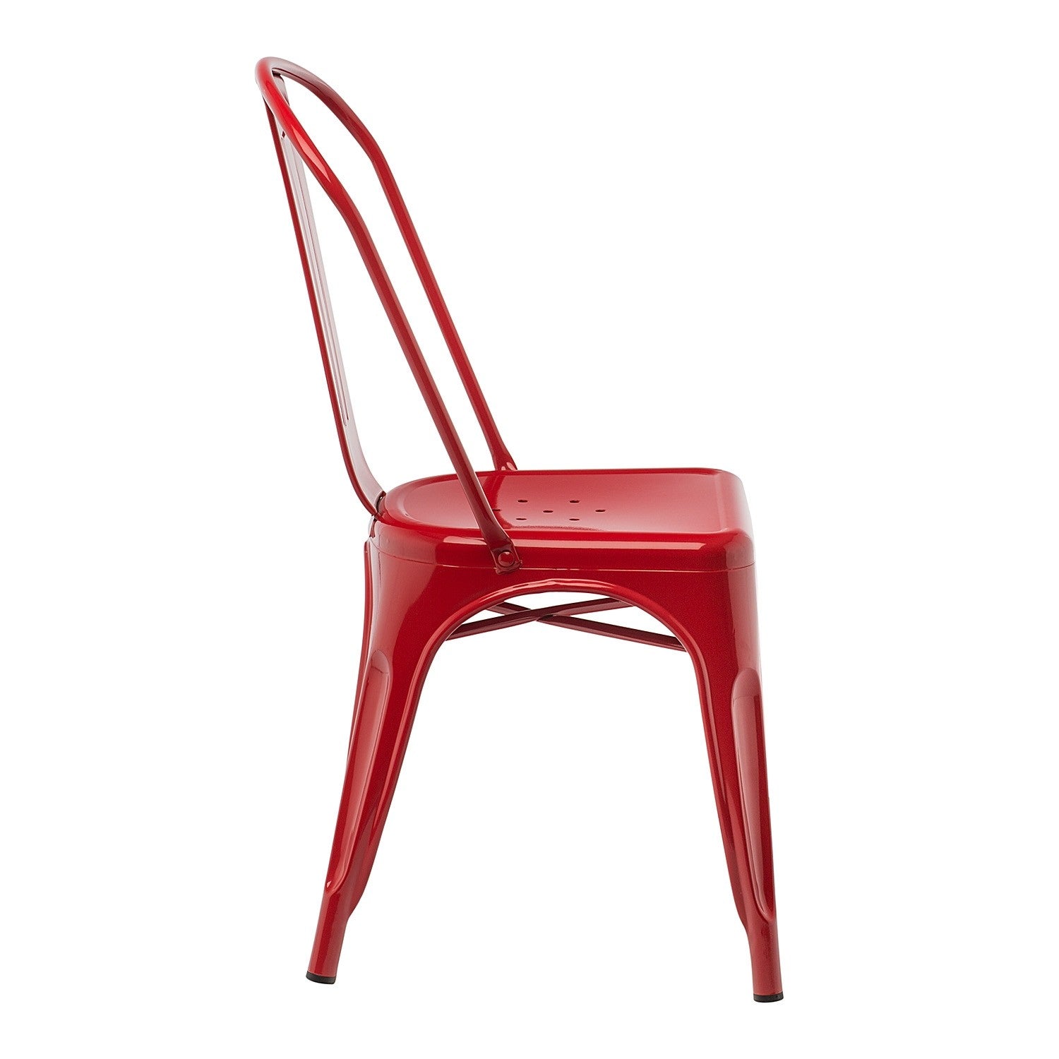 Industrial Metal Dining Chair - Red