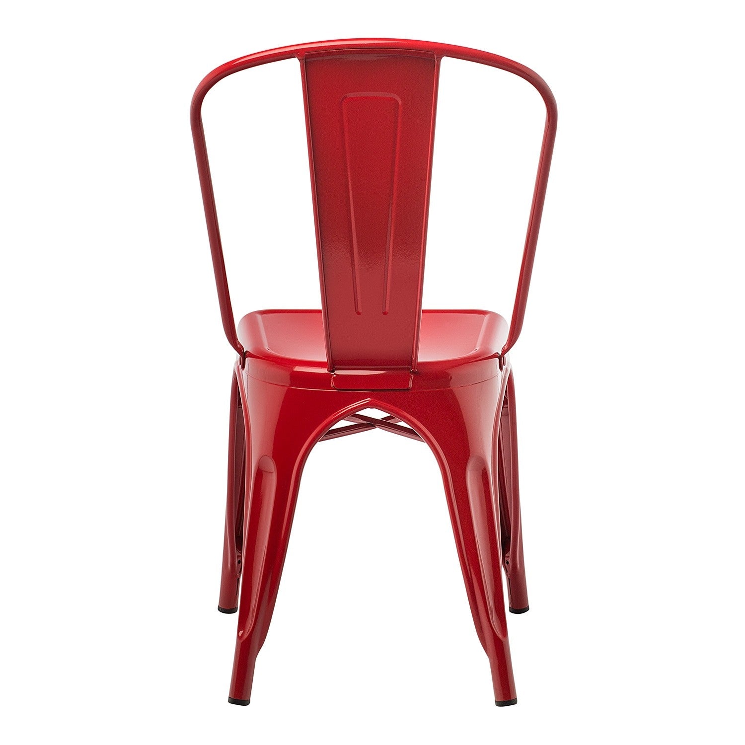 Industrial Metal Dining Chair - Red