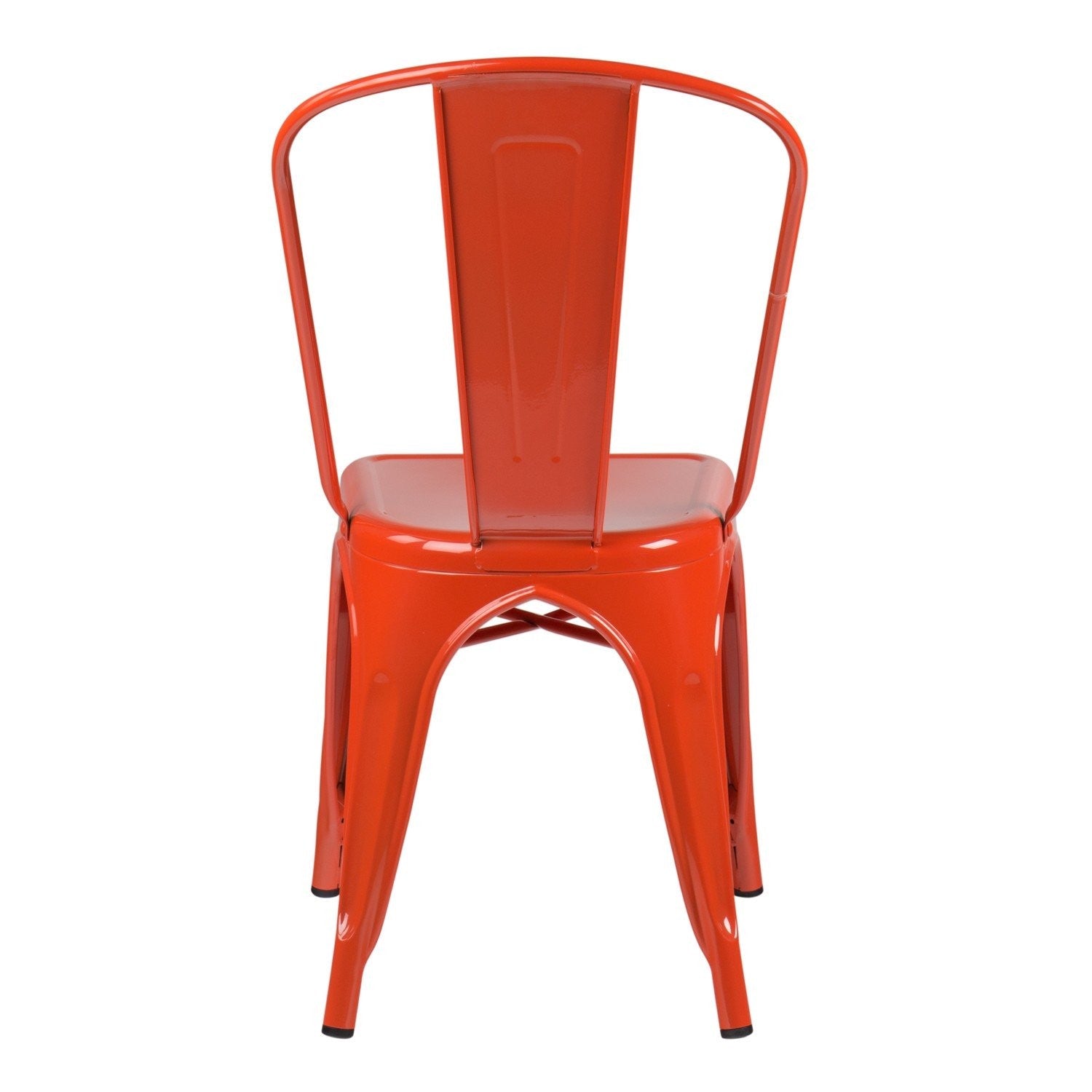 Industrial Metal Dining Chair - Orange
