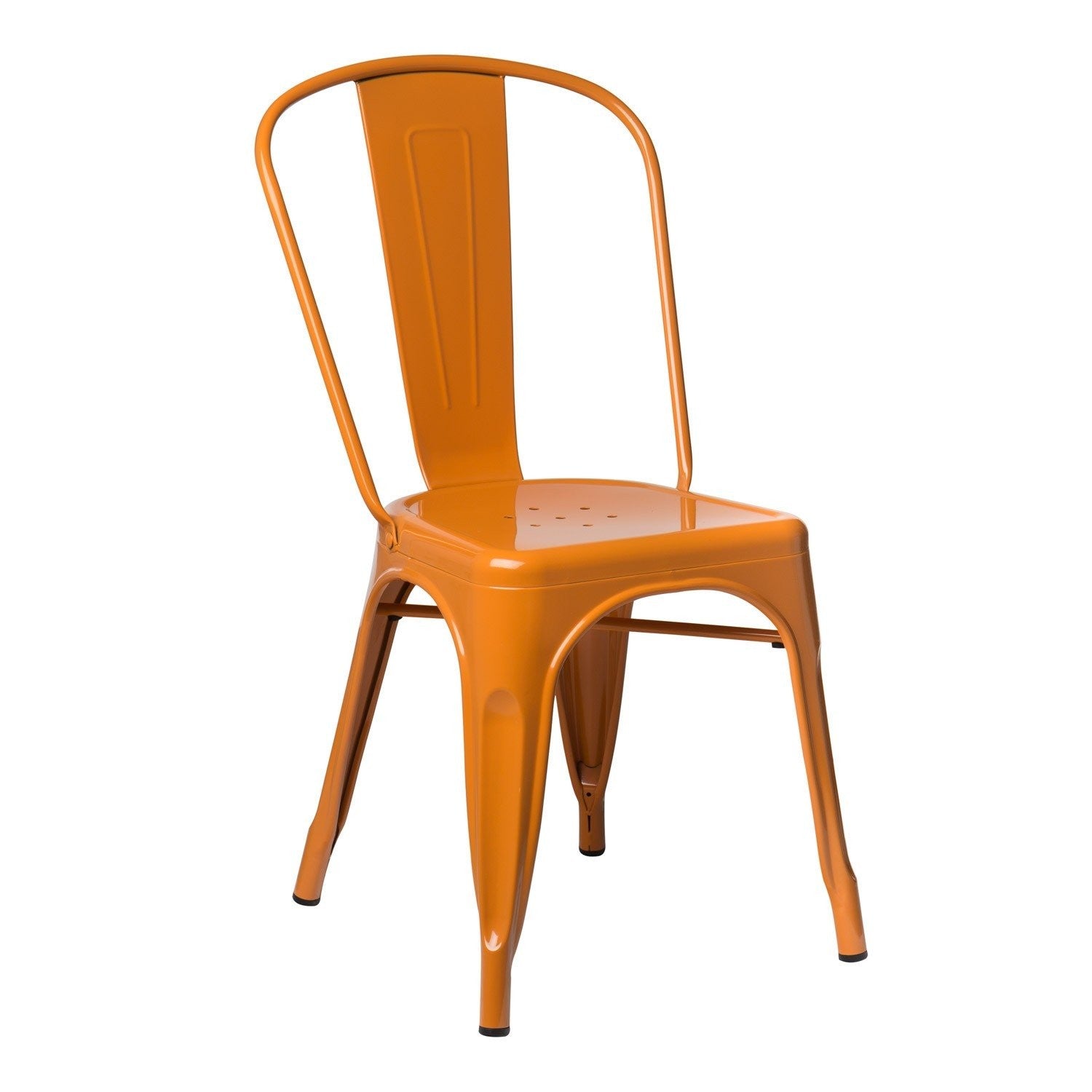 Industrial Metal Dining Chair - Saffron Orange
