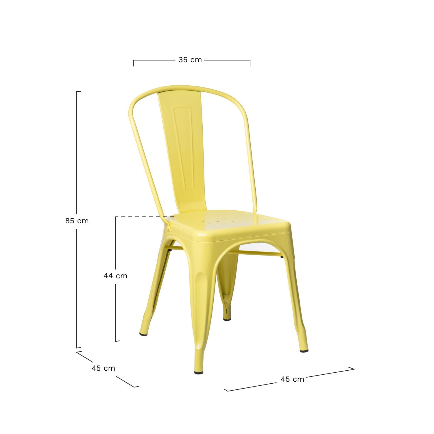Industrial Metal Dining Chair - Yellow