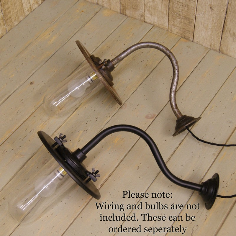 Coughtrie Wall Mounted Swan Neck Lamp Iron 90 degree