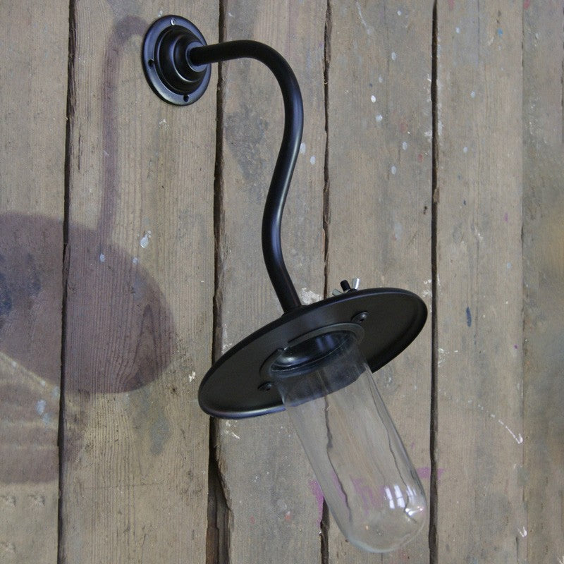 Coughtrie Wall Mounted Swan Neck Lamp Iron 45 degree