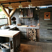 Rustic Outdoor BBQ Kitchen Area