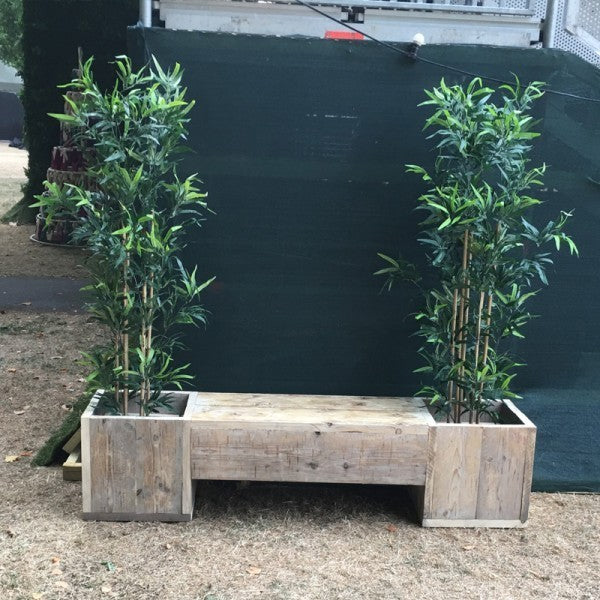 Wooden Planter with Bench