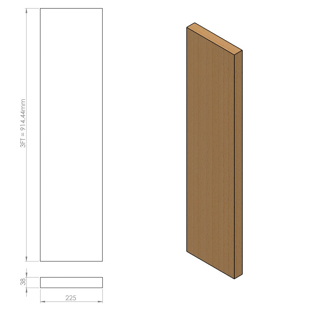 13ft Reclaimed Scaffold Board - Rough Sanded