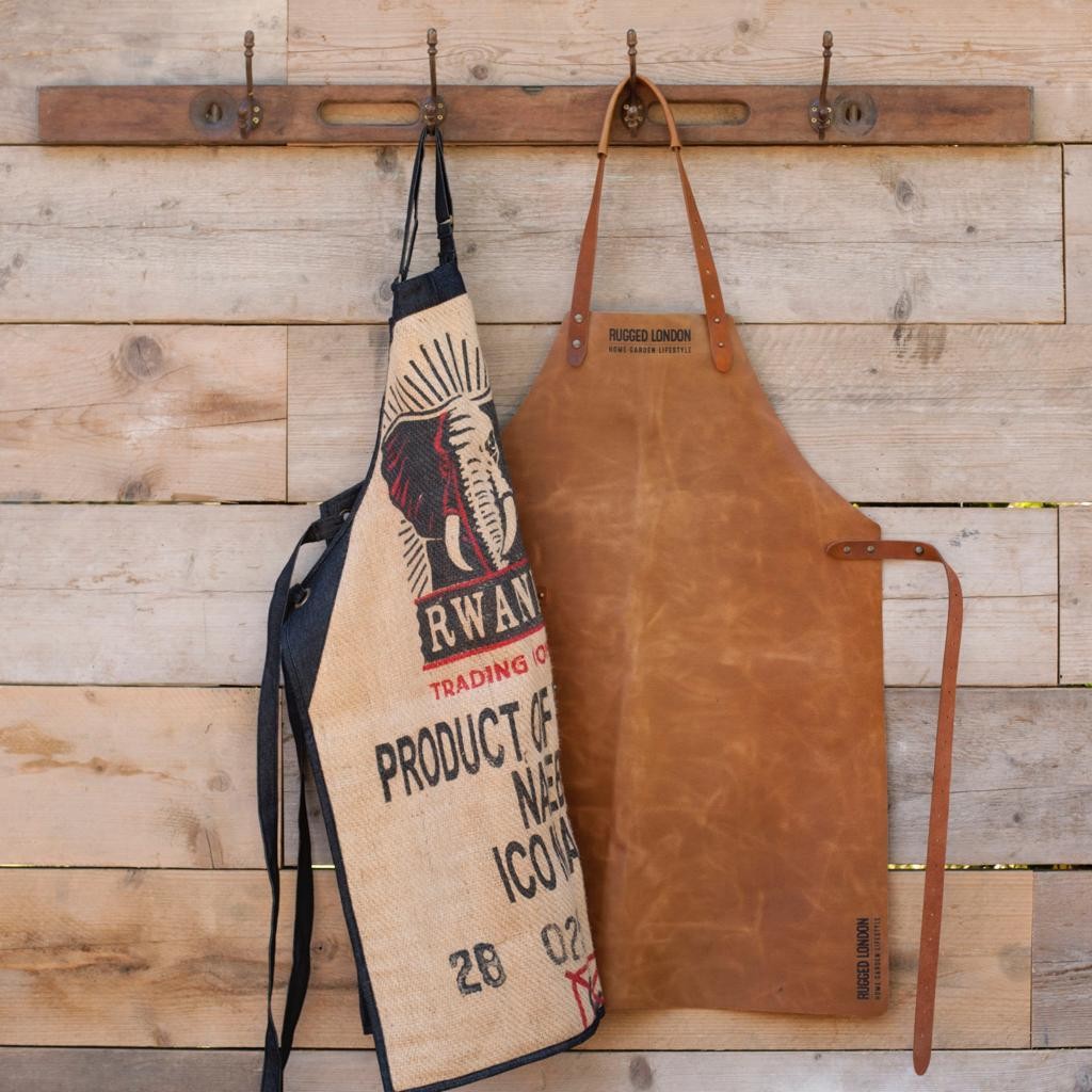 Stunning real leather kitchen apron