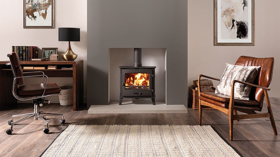 County 5 Wide Fixed Grate Wood Burning & Multi-fuel Stoves