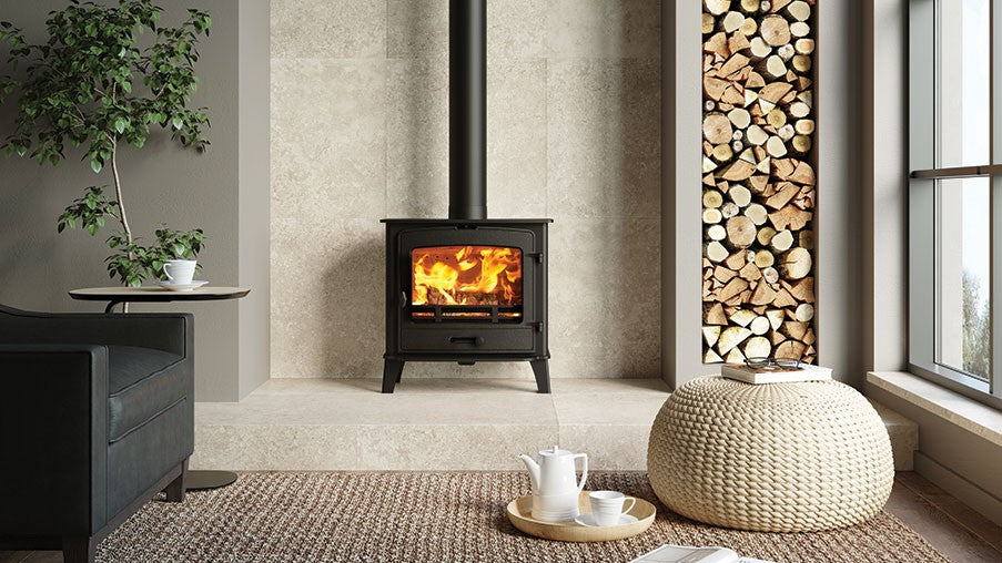 County 5 Wide Fixed Grate Wood Burning & Multi-fuel Stoves