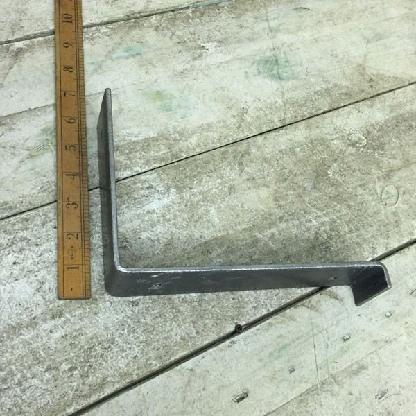Shelf Bracket 'Utility' Angled Steel Lip 6" x 8"-Angled Lip-Rugged London