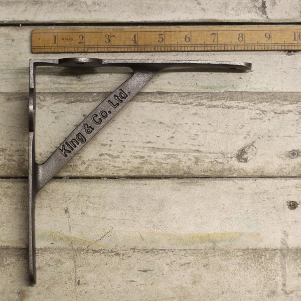 Shelf Bracket Gallows with Lugs King + Co Antique Iron 8" x 8"-Metal-Rugged London