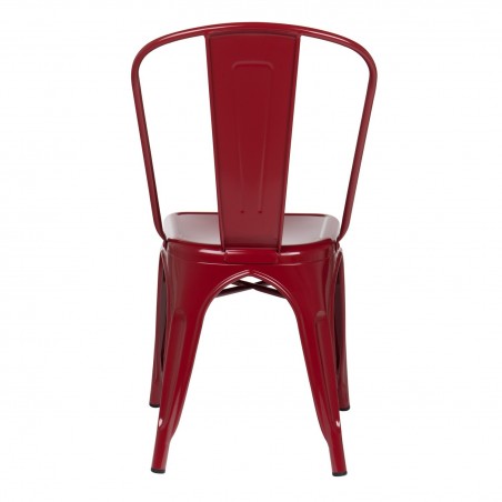 Industrial Metal Dining Chair - Burgundy Red | Chairs | Rugged London