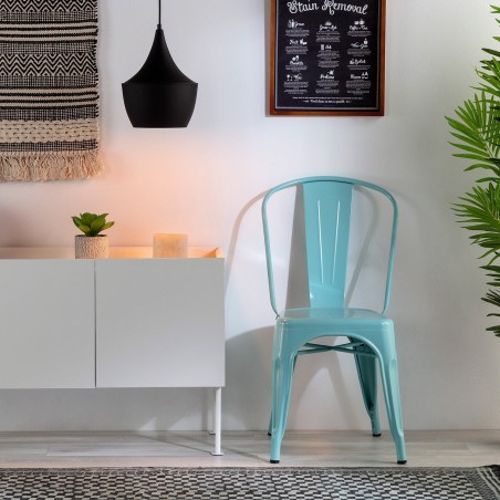 Industrial Metal Dining Chair - Saffron Orange | Chairs | Rugged Lo...