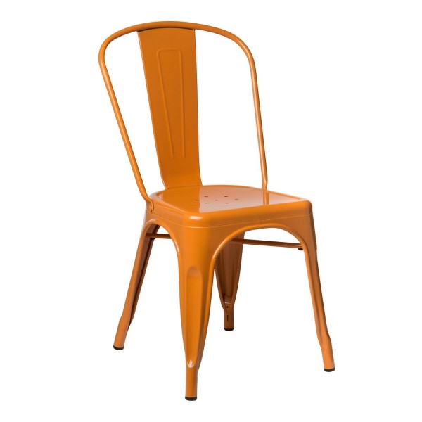 Industrial Metal Dining Chair - Saffron Orange | Chairs | Rugged Lo... Industrial Metal Dining Chair - Saffron Orange-Chairs-Rugged London