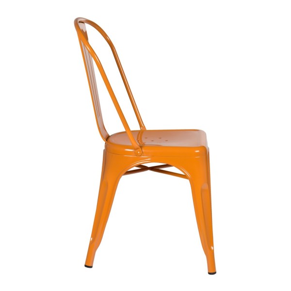 Industrial Metal Dining Chair - Saffron Orange | Chairs | Rugged Lo...
