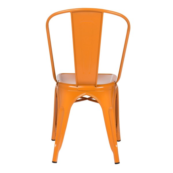 Industrial Metal Dining Chair - Saffron Orange | Chairs | Rugged Lo...