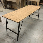 Vintage Reclaimed Trestle Table 180cm x 67cm