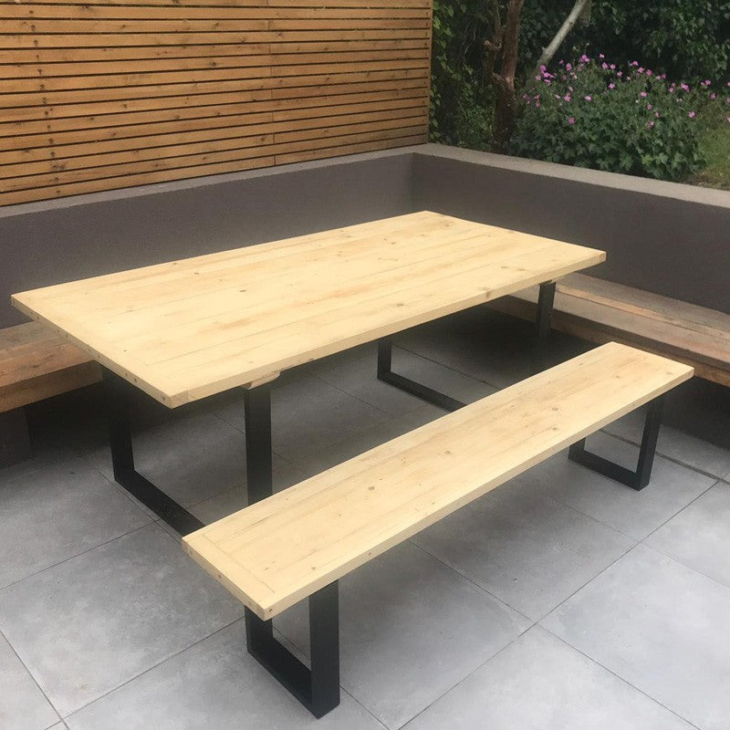 Outdoor dining patio tables + benches - Garden Furniture