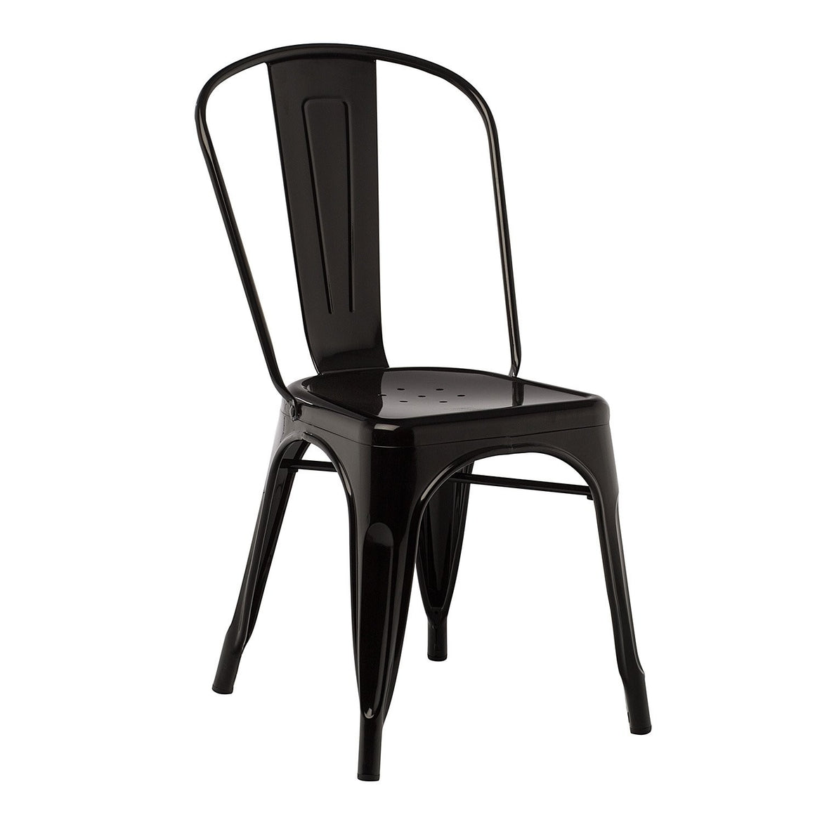 Industrial Metal Dining Chair - Black