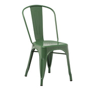 Industrial Metal Dining Chair - Green Kale