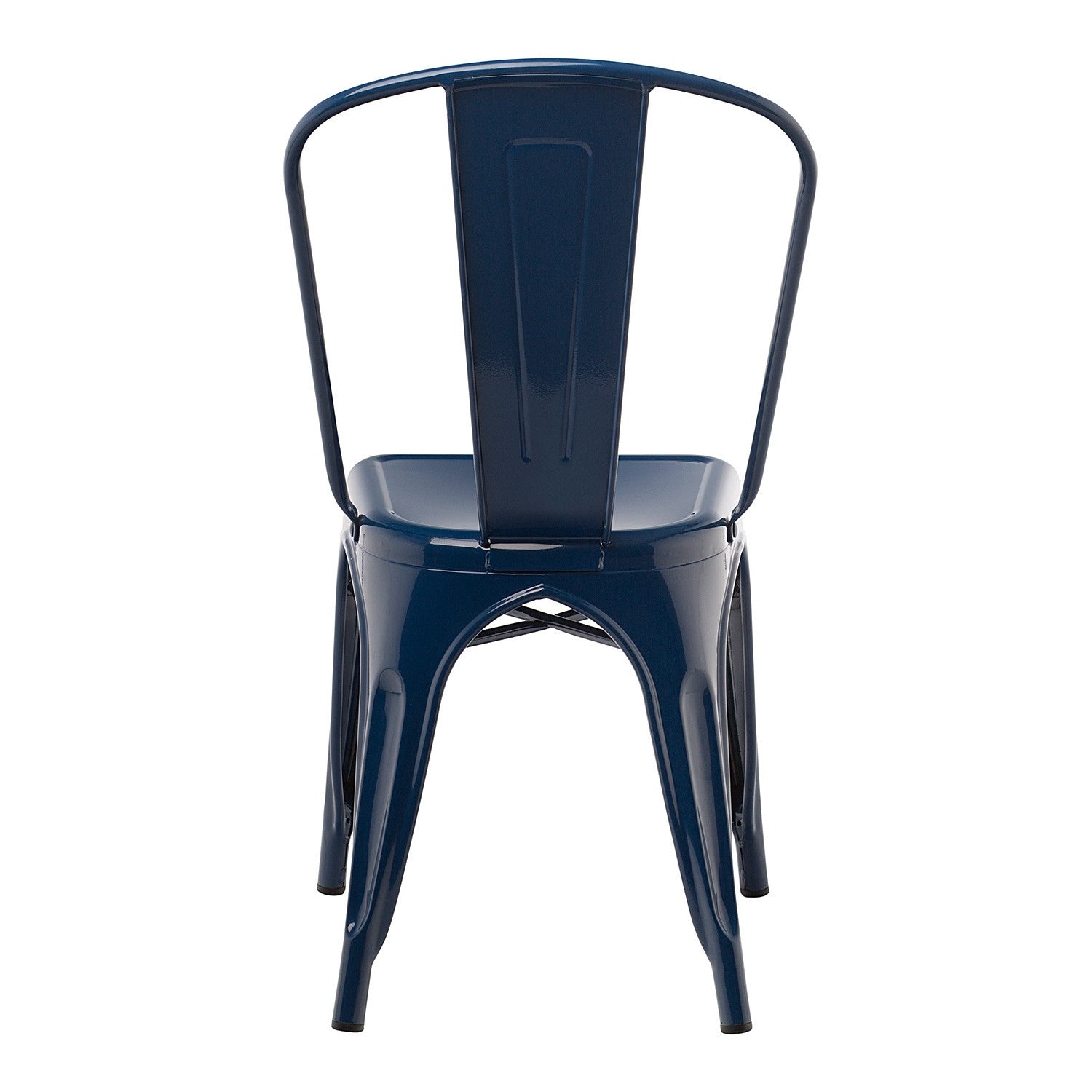 Industrial Metal Dining Chair - Navy Blue