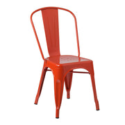 Industrial Metal Dining Chair - Orange