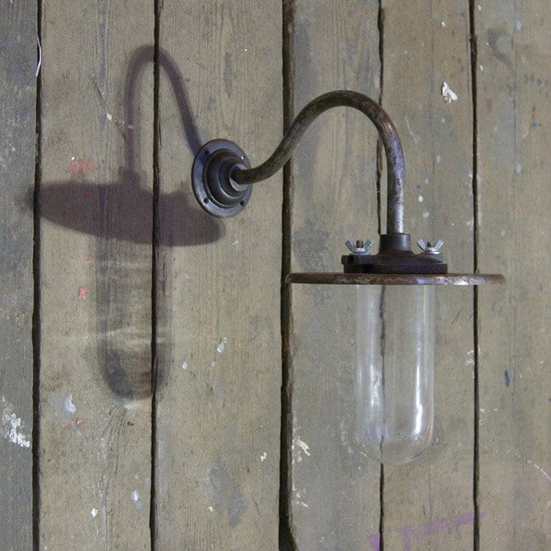 Coughtrie Wall Mounted Swan Neck Lamp Iron 90 degree