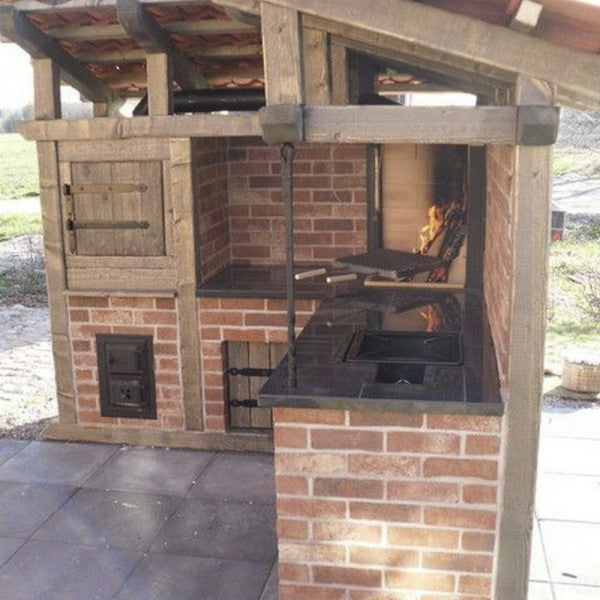 Outdoor BBQ Brick Kitchen Area