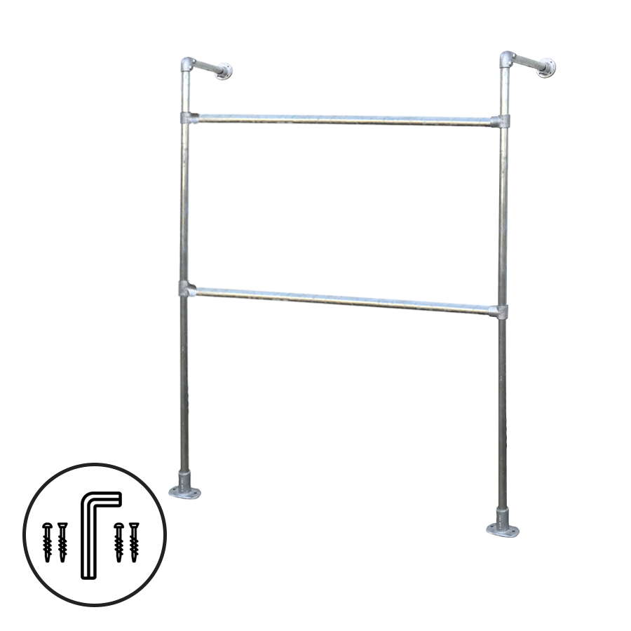 Scaffold Wall to floor Double Clothing Rail Kit